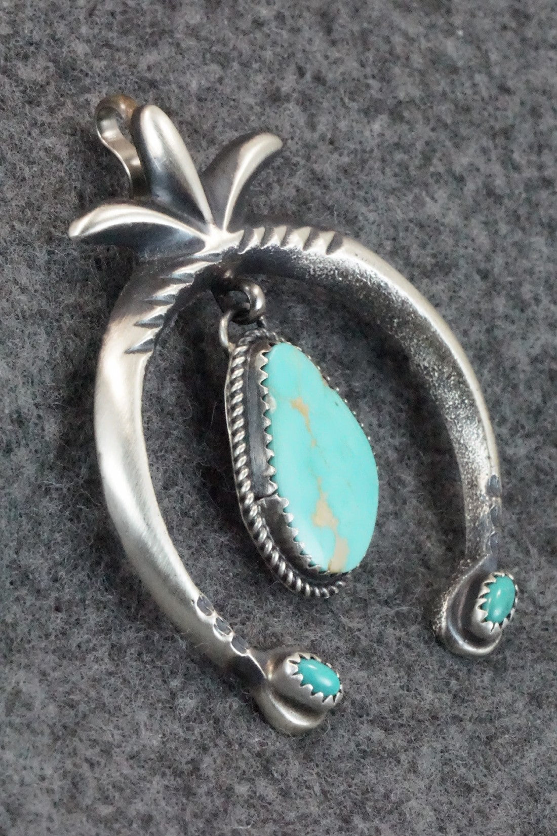 Turquoise and Sterling Silver Pendant - Martha Cayatineto
