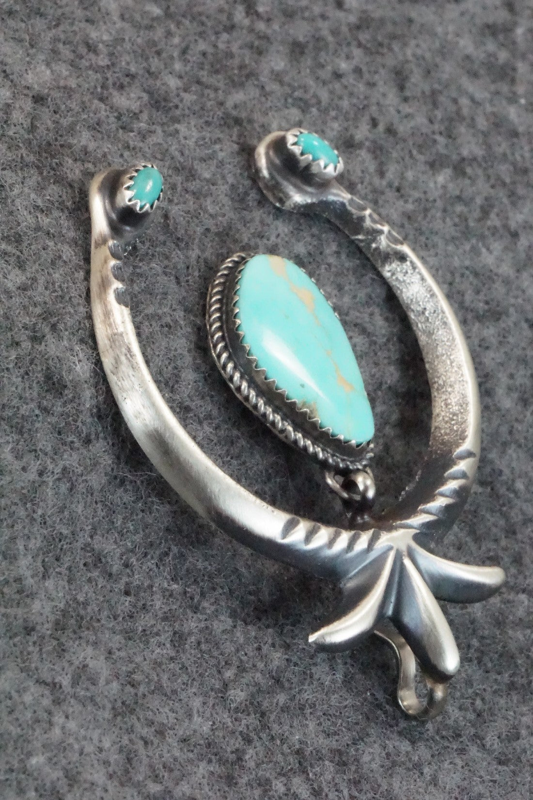 Turquoise and Sterling Silver Pendant - Martha Cayatineto