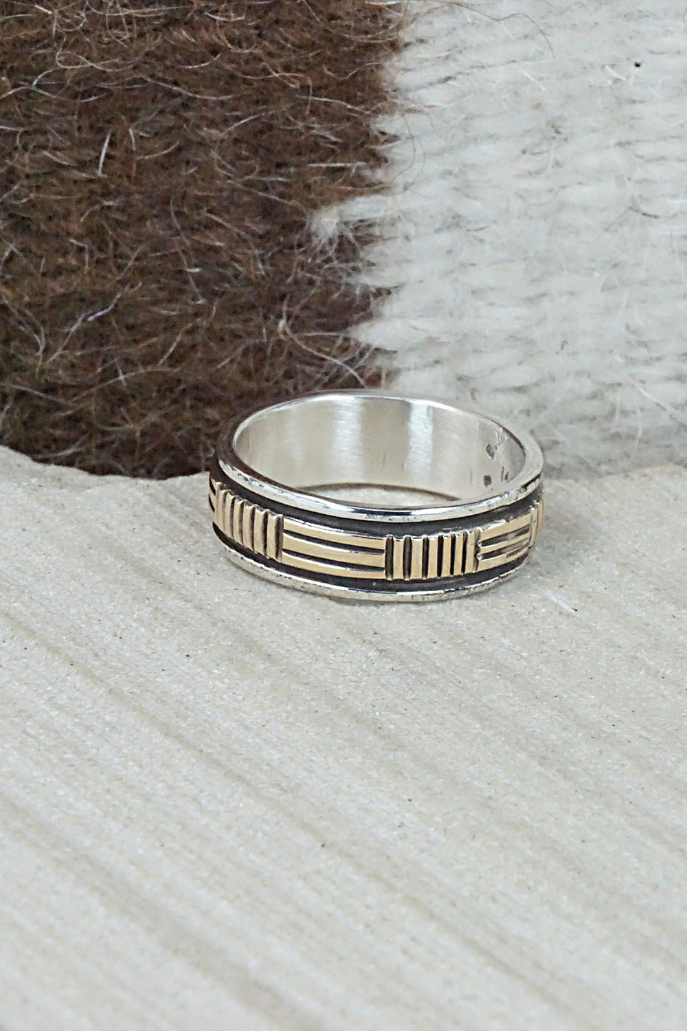 Sterling Silver & Gold Fill Ring - Bruce Morgan - Size 9