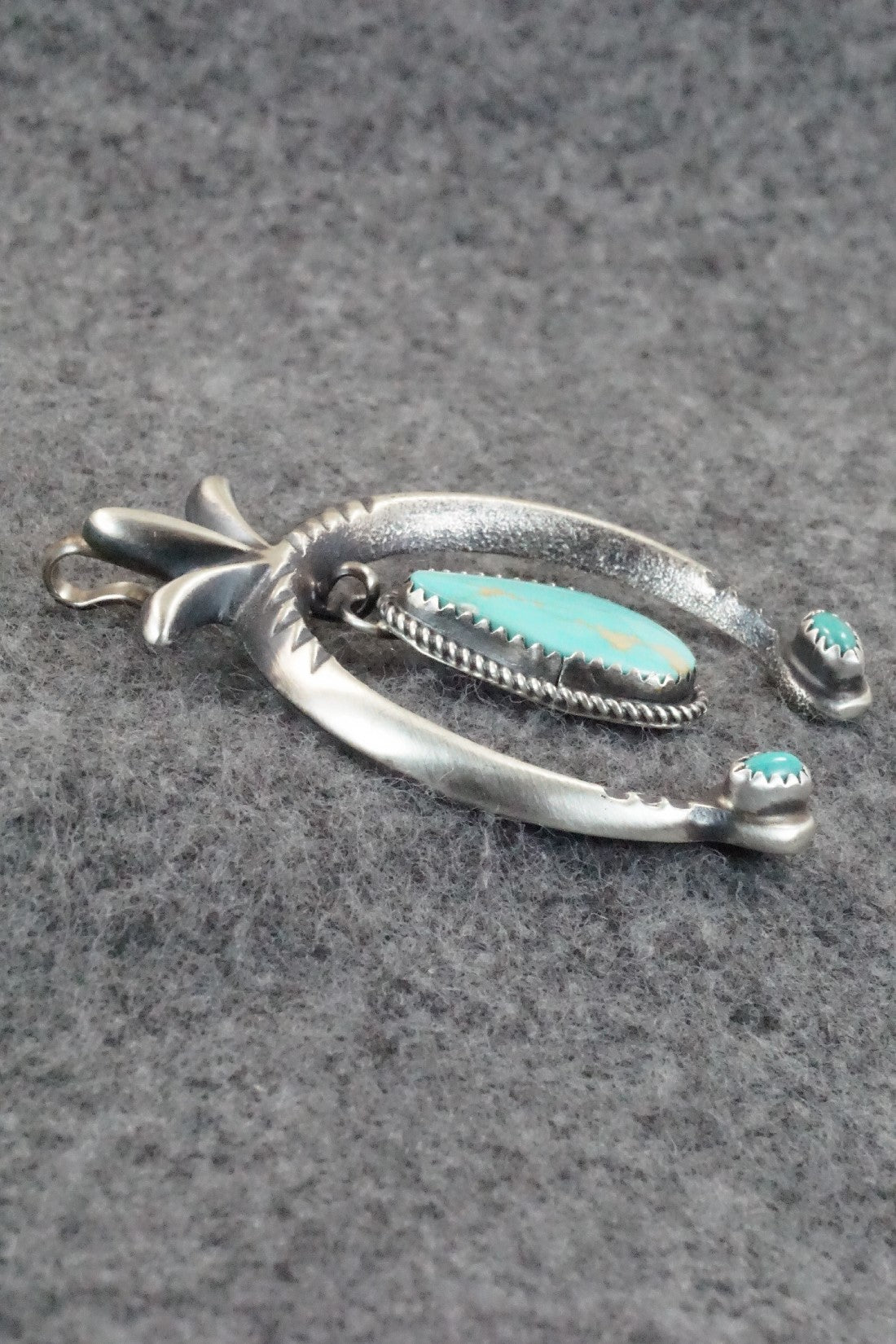 Turquoise and Sterling Silver Pendant - Martha Cayatineto