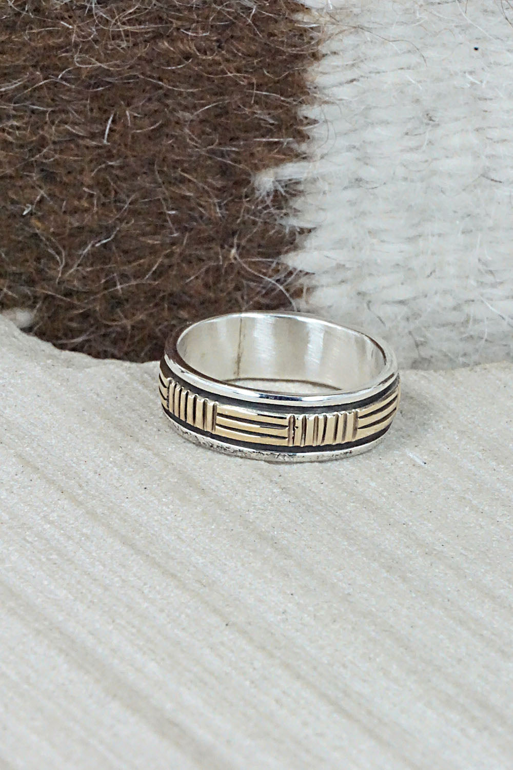 Sterling Silver & Gold Fill Ring - Bruce Morgan - Size 9