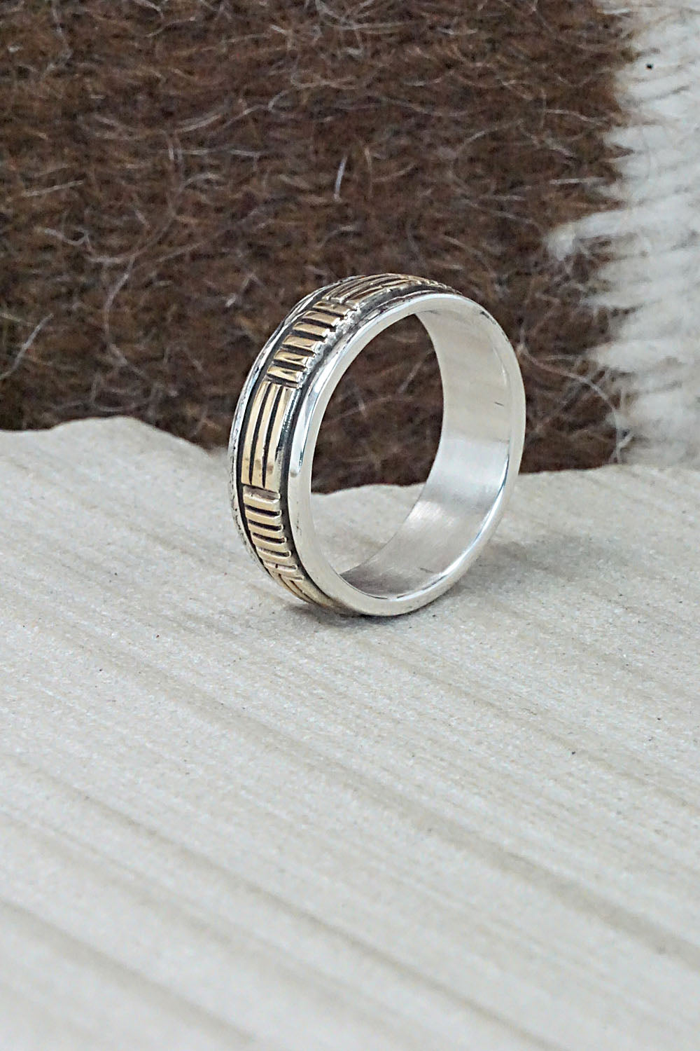 Sterling Silver & Gold Fill Ring - Bruce Morgan - Size 9