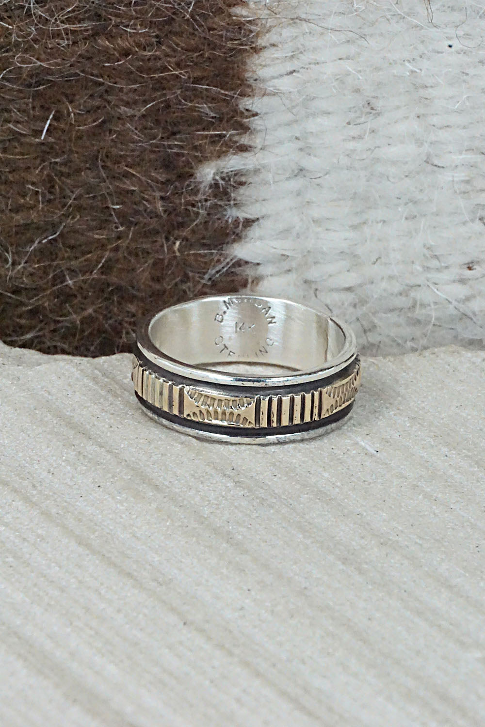 Sterling Silver & Gold Fill Ring - Bruce Morgan - Size 8