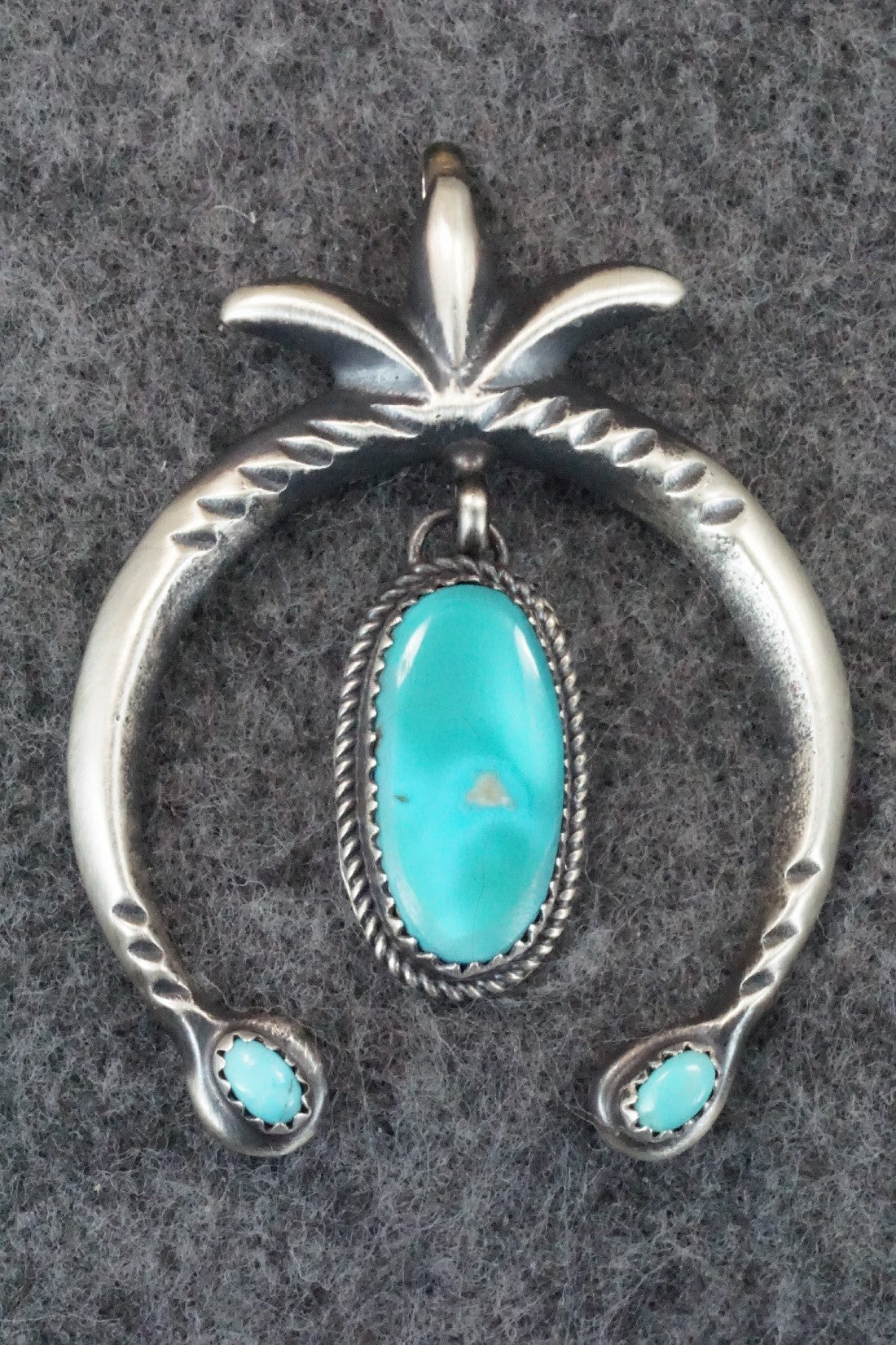 Turquoise and Sterling Silver Pendant - Martha Cayatineto