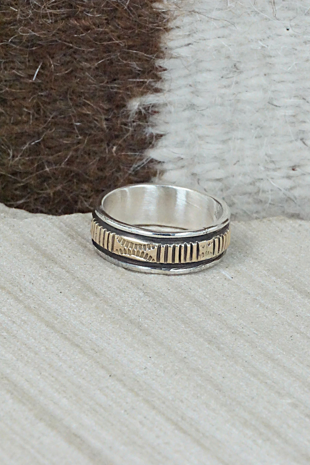 Sterling Silver & Gold Fill Ring - Bruce Morgan - Size 8