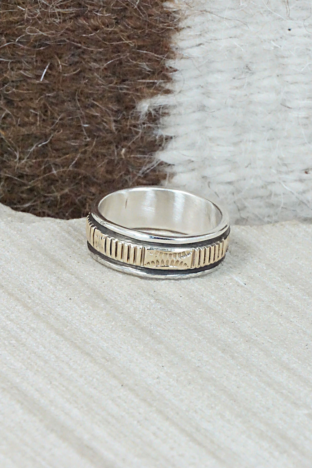 Sterling Silver & Gold Fill Ring - Bruce Morgan - Size 8