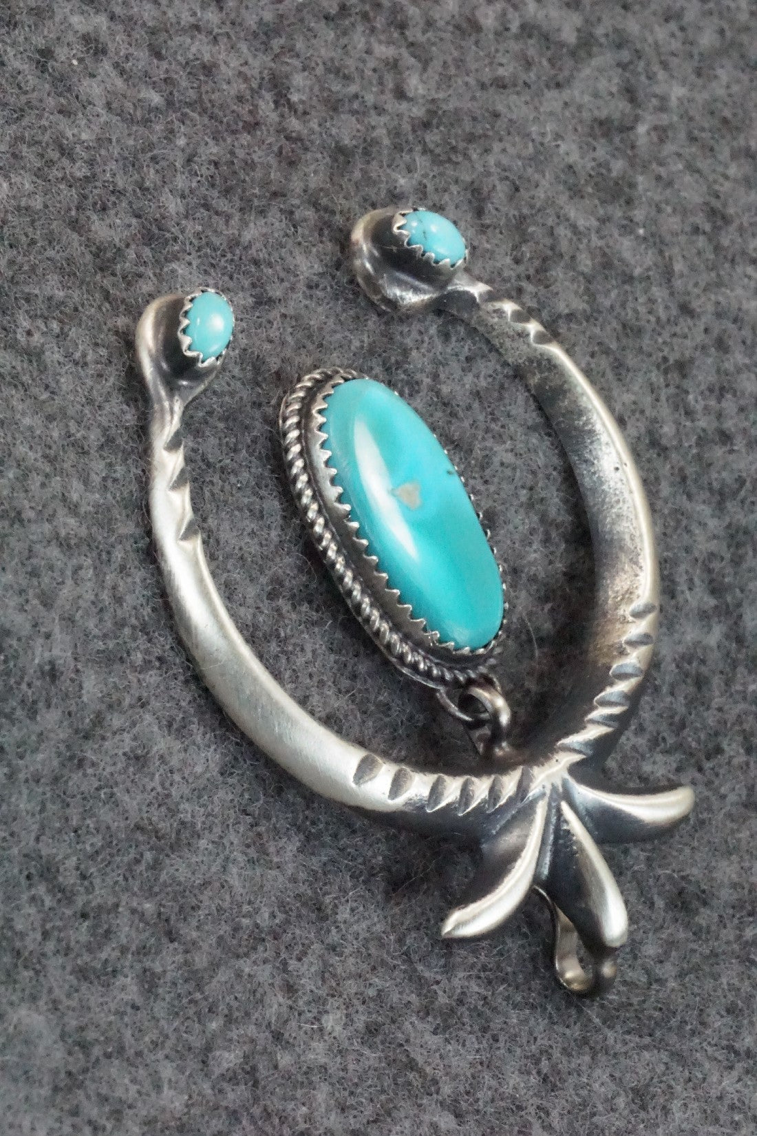 Turquoise and Sterling Silver Pendant - Martha Cayatineto