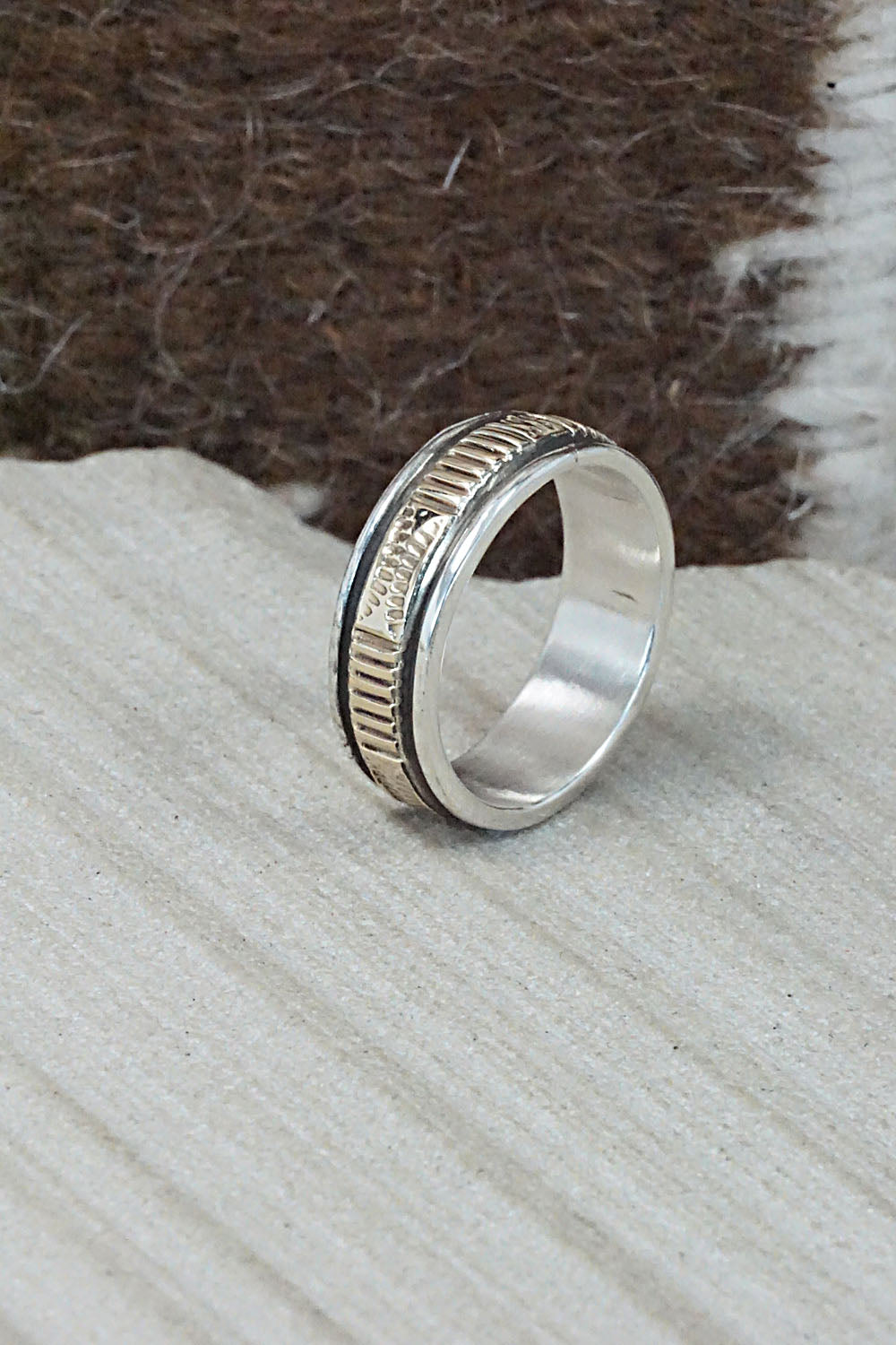 Sterling Silver & Gold Fill Ring - Bruce Morgan - Size 8