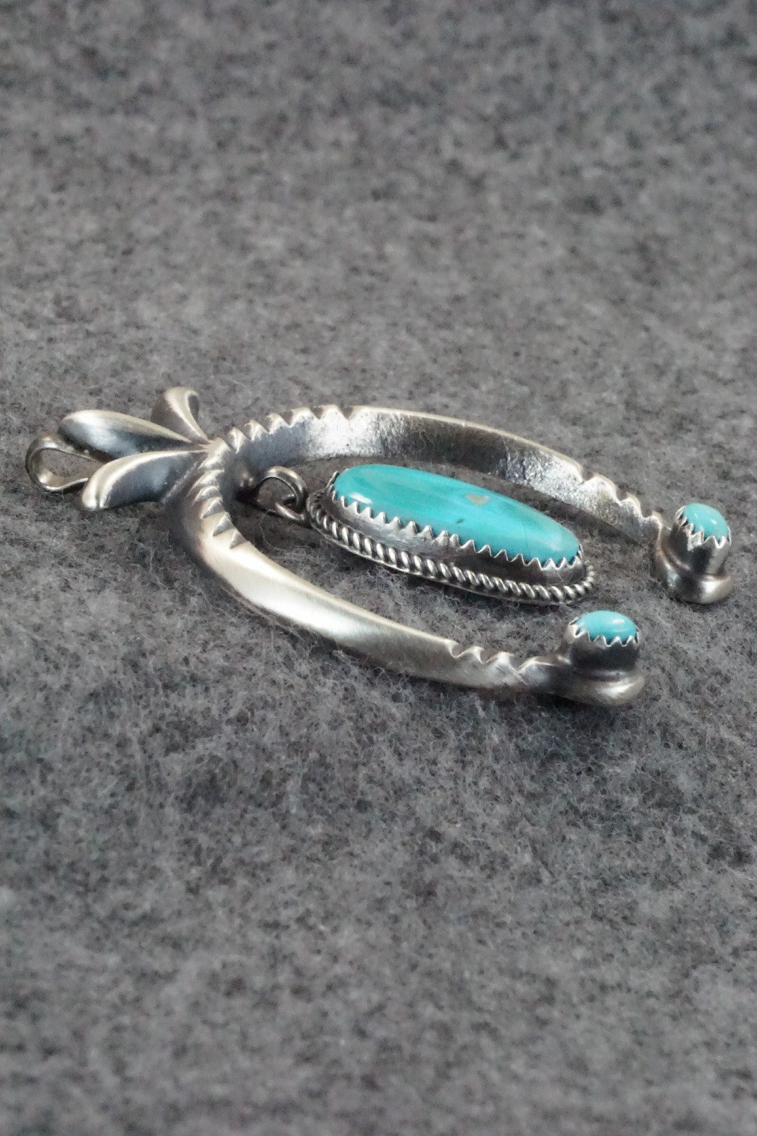 Turquoise and Sterling Silver Pendant - Martha Cayatineto