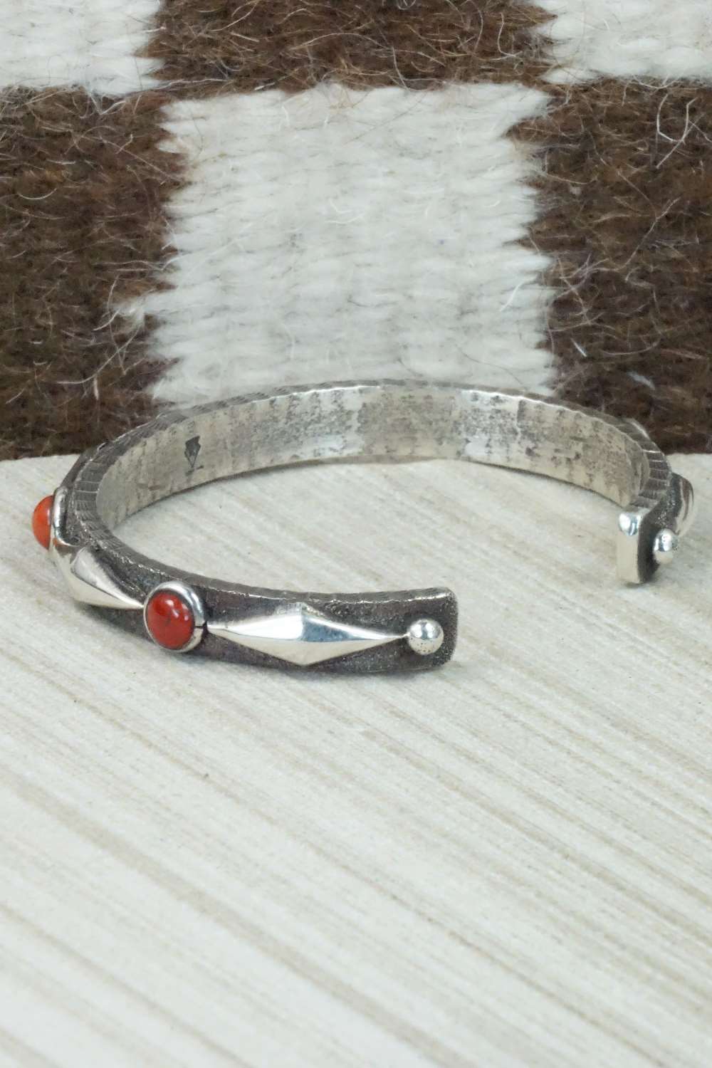 Coral & Sterling Silver Bracelet - Ernest Rangel