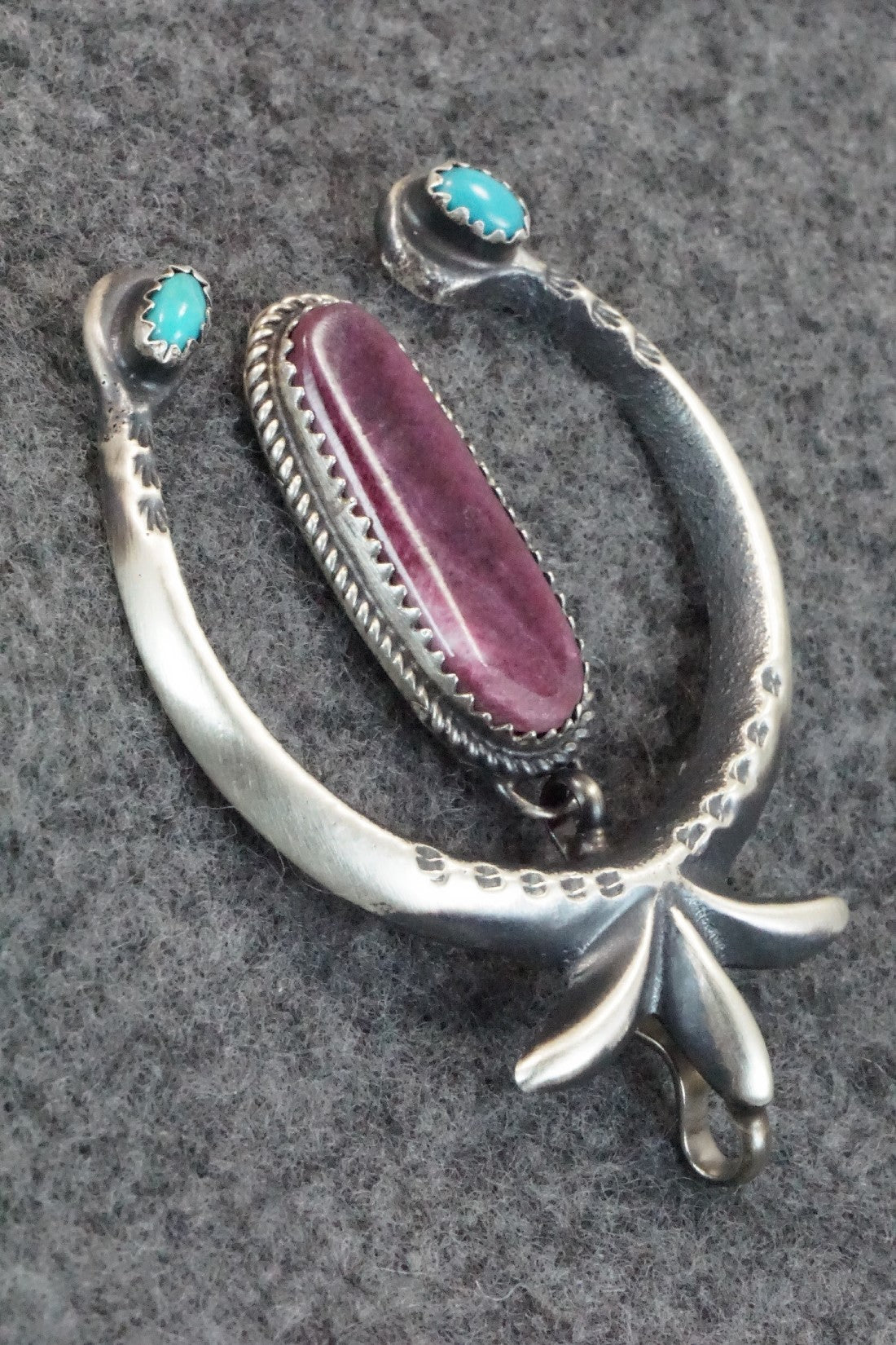 Spiny Oyster, Turquoise and Sterling Silver Pendant - Martha Cayatineto