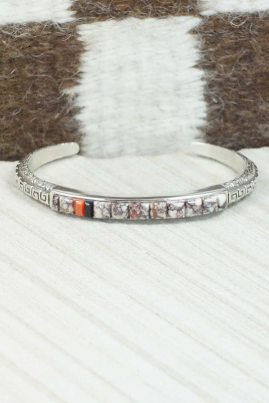 Multi Stone and Sterling Silver Bracelet - Navajo