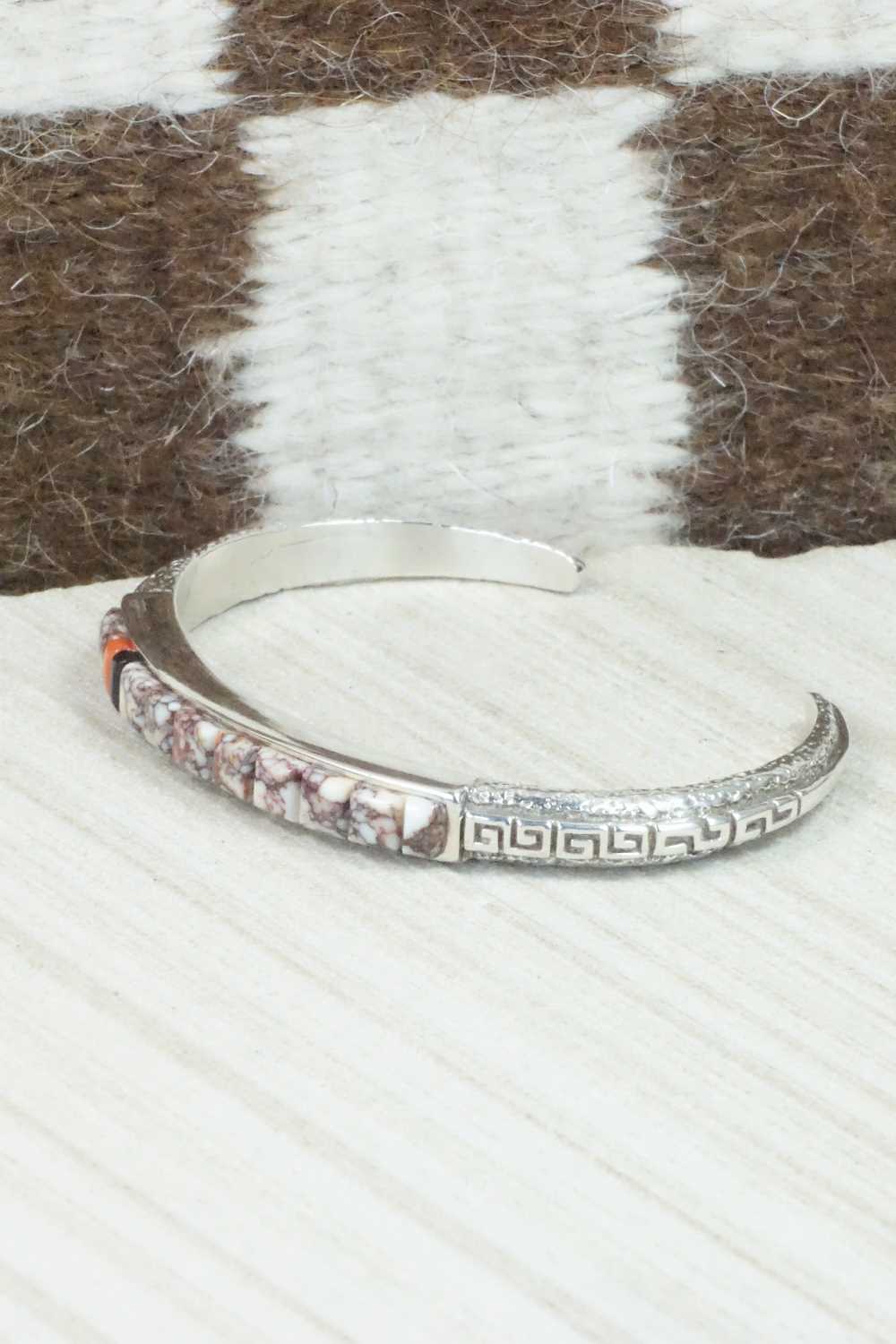 Multi Stone and Sterling Silver Bracelet - Navajo