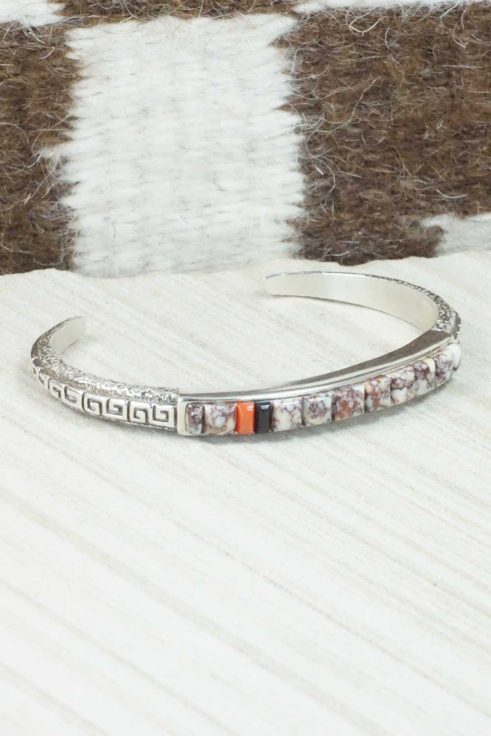 Multi Stone and Sterling Silver Bracelet - Navajo