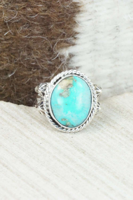 Turquoise & Sterling Silver Ring - Samuel Yellowhair - Size 5.5