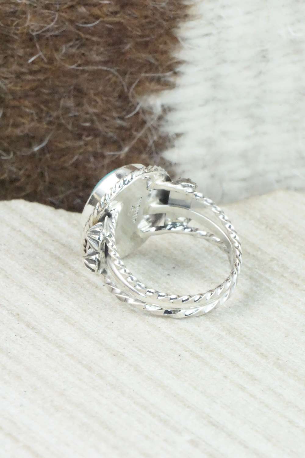 Turquoise & Sterling Silver Ring - Samuel Yellowhair - Size 5.5