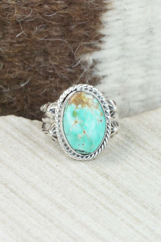 Turquoise & Sterling Silver Ring - Samuel Yellowhair - Size 5.5