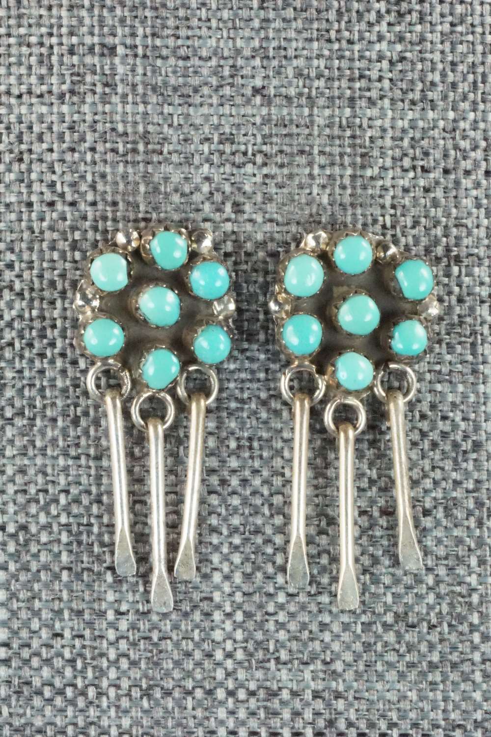 Turquoise & Sterling Silver Necklace and Earrings Set - Zuni