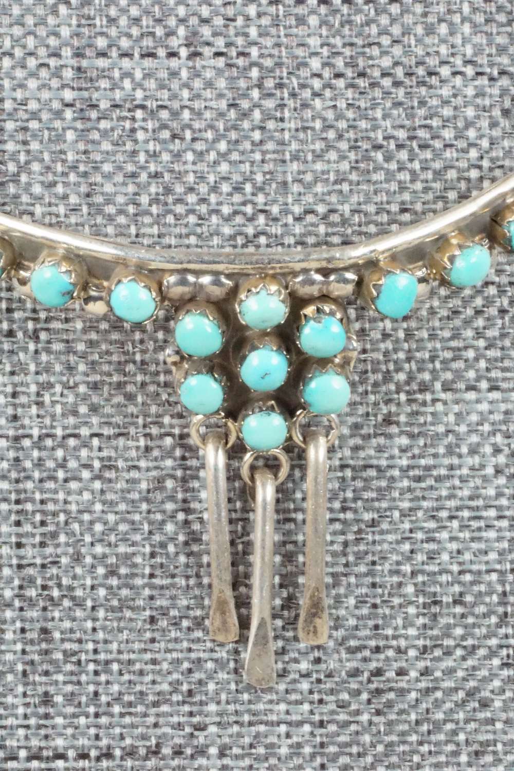 Turquoise & Sterling Silver Necklace and Earrings Set - Zuni