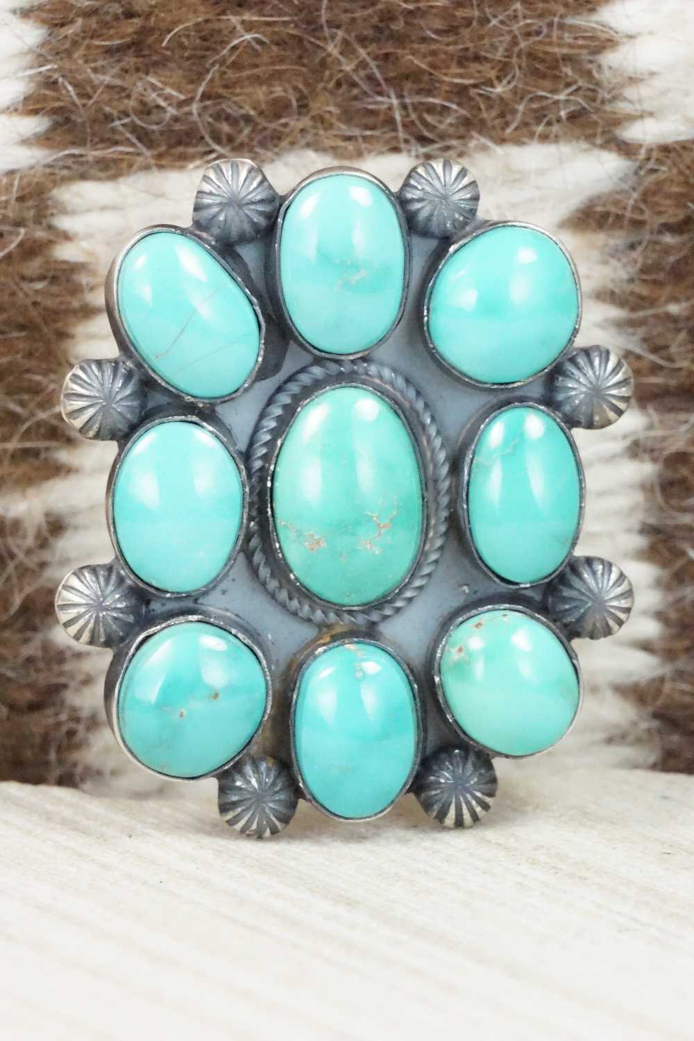 Turquoise and Sterling Silver Ring - Pete Morgan - Size 7.5