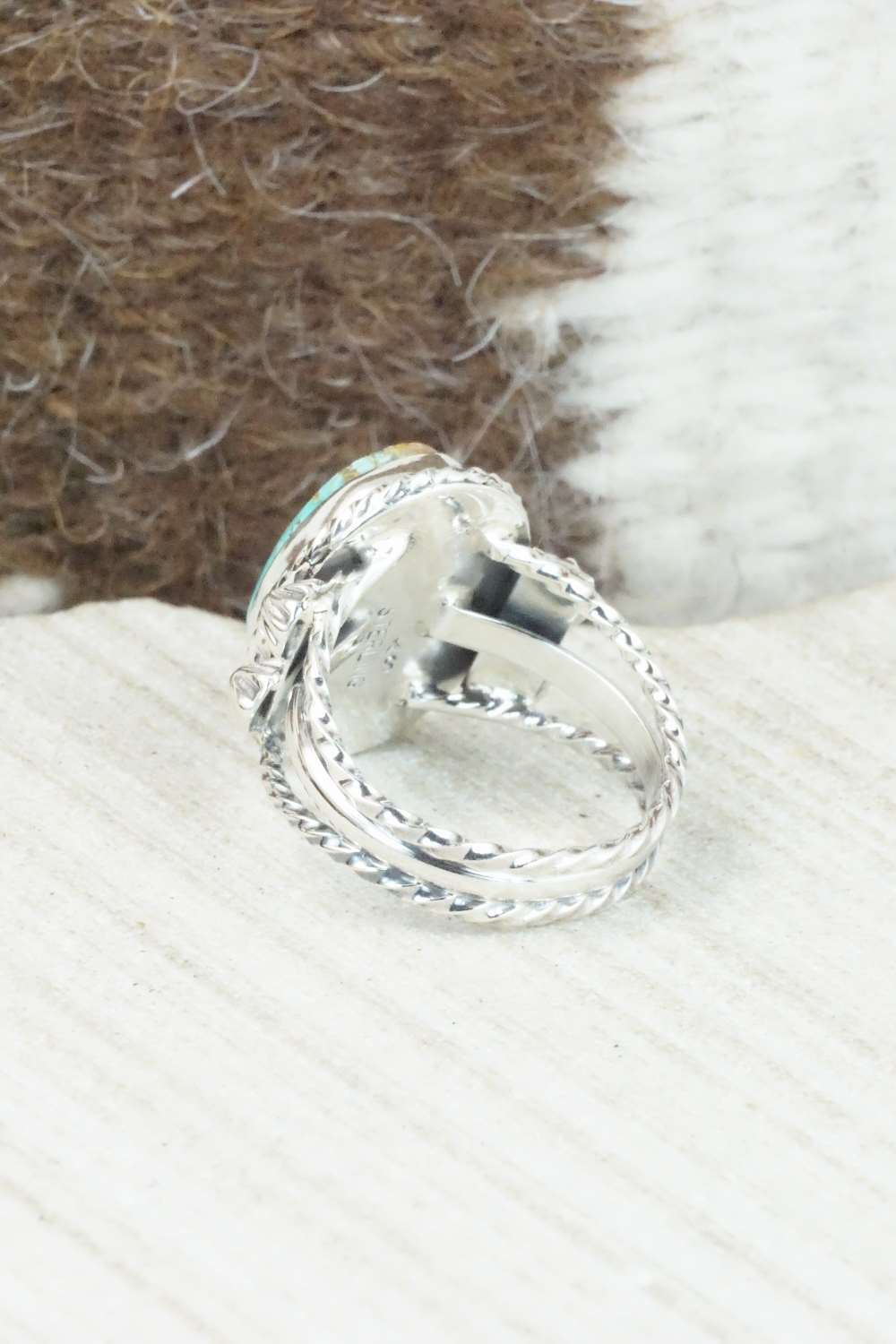 Turquoise & Sterling Silver Ring - Samuel Yellowhair - Size 5.5