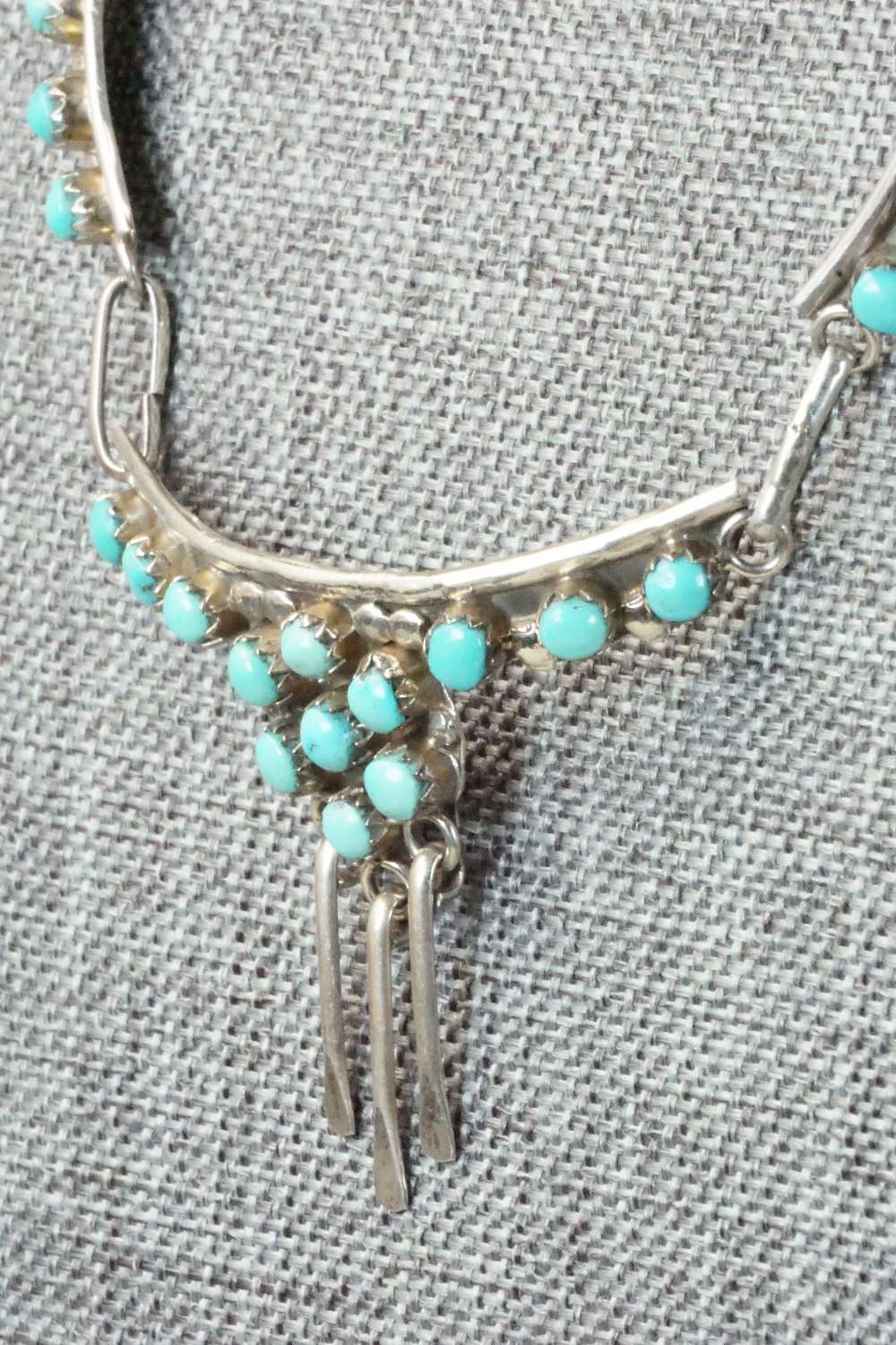 Turquoise & Sterling Silver Necklace and Earrings Set - Zuni