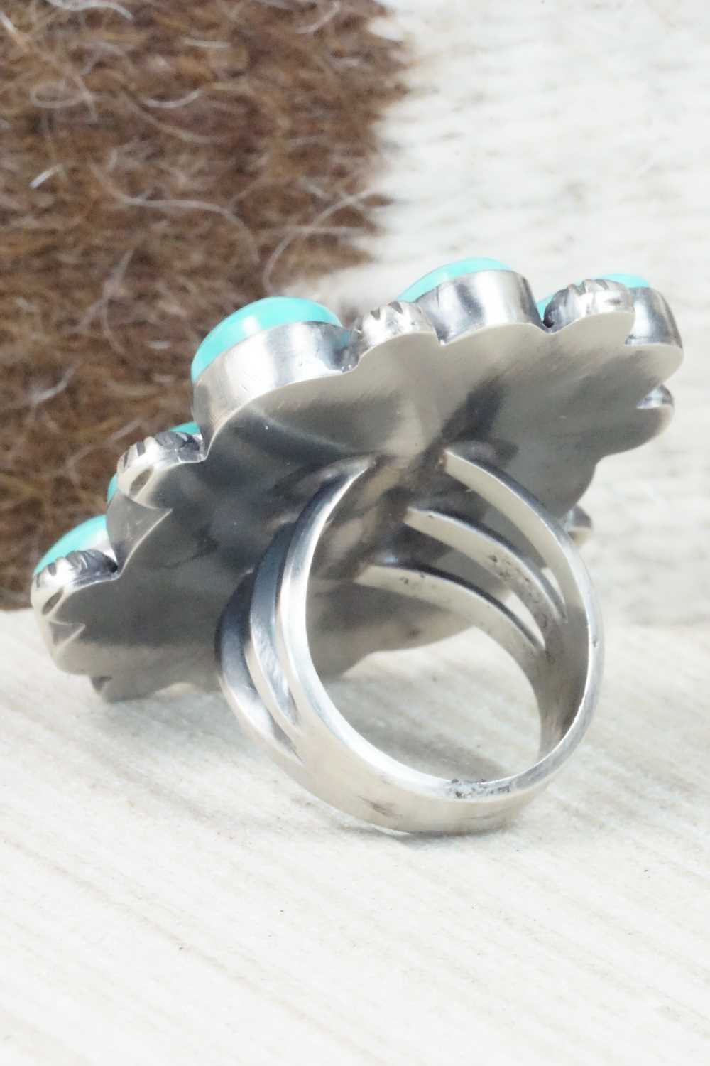 Turquoise and Sterling Silver Ring - Pete Morgan - Size 7.5