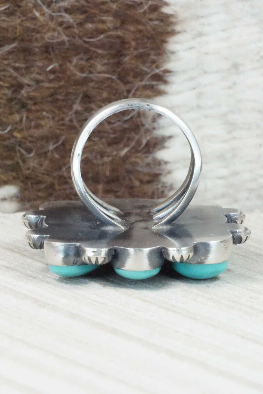 Turquoise and Sterling Silver Ring - Pete Morgan - Size 7.5