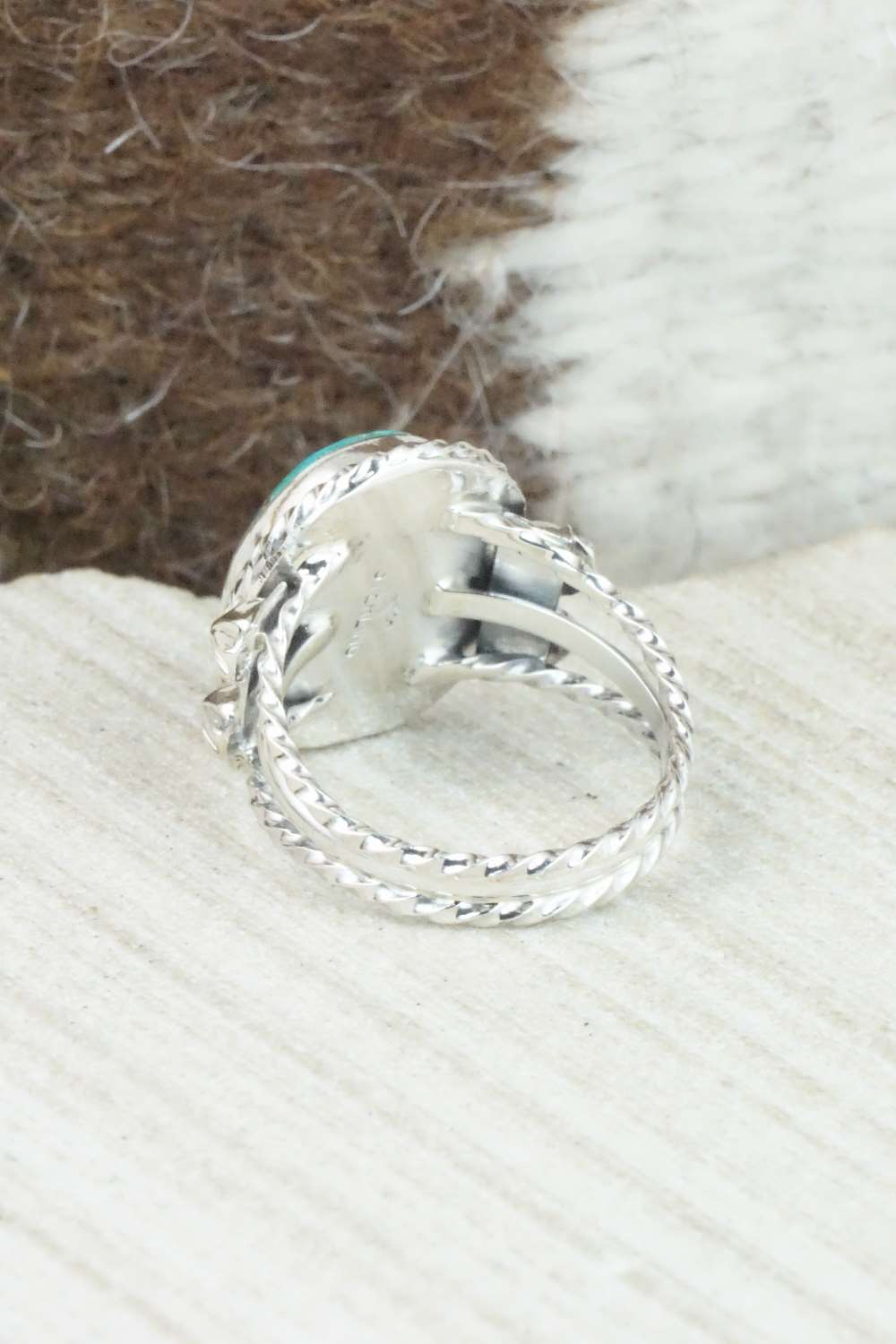 Turquoise & Sterling Silver Ring - Samuel Yellowhair - Size 6.75