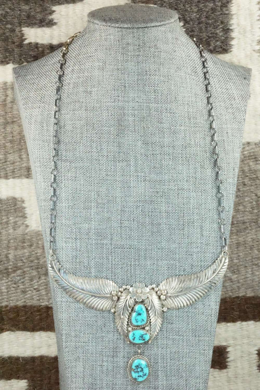 Turquoise & Sterling Silver Necklace - Navajo