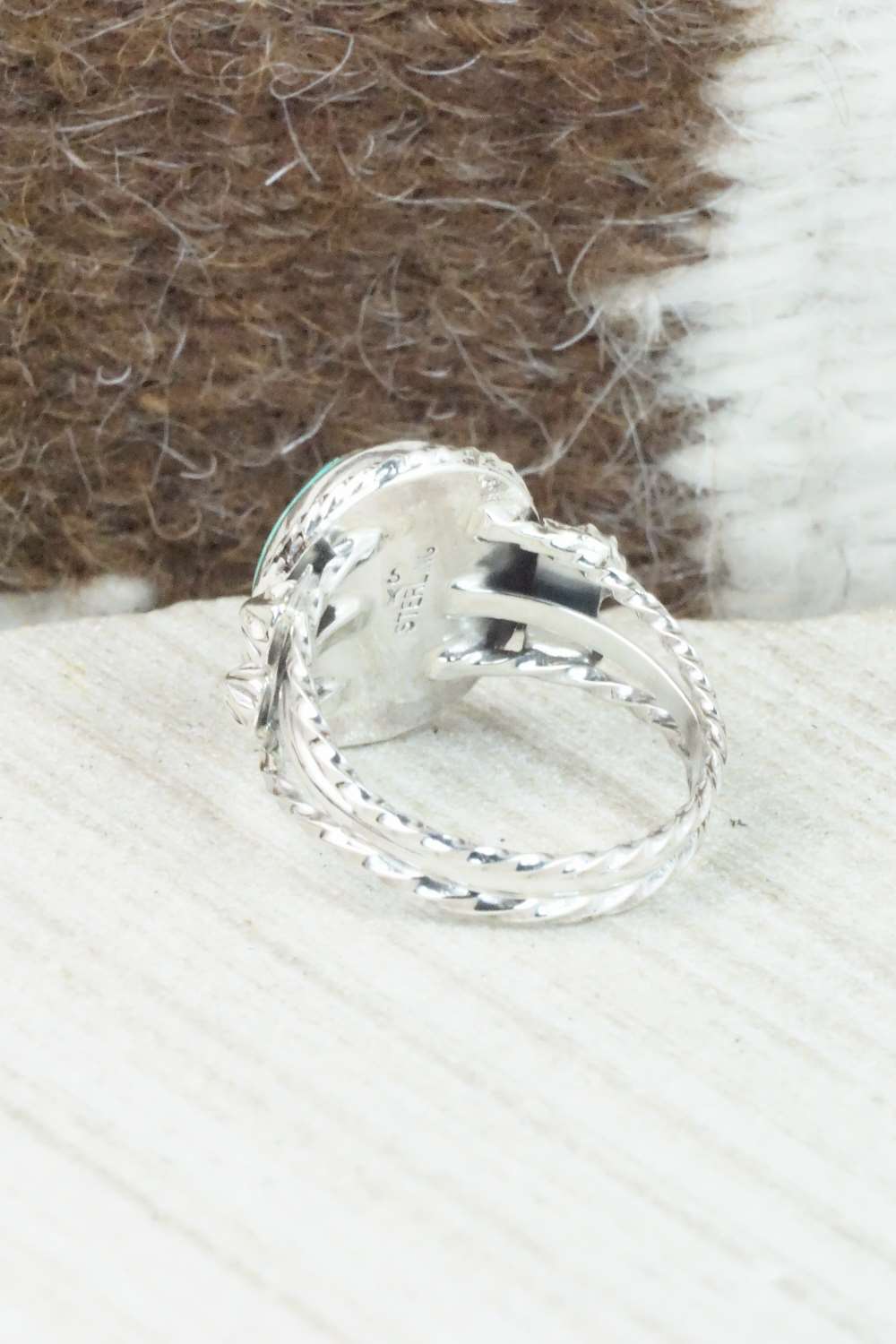 Turquoise & Sterling Silver Ring - Samuel Yellowhair - Size 7.5