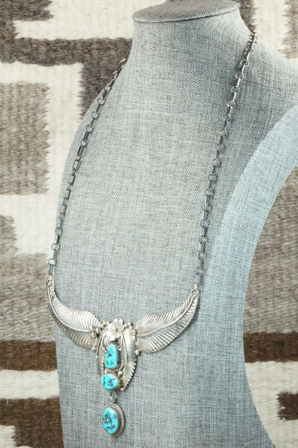 Turquoise & Sterling Silver Necklace - Navajo