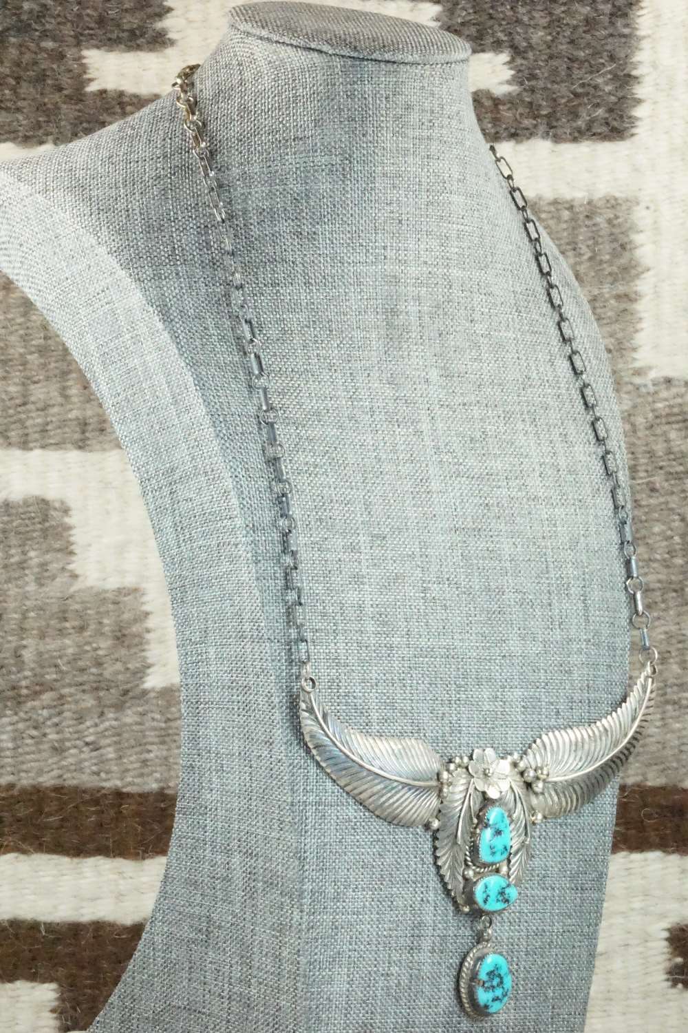 Turquoise & Sterling Silver Necklace - Navajo