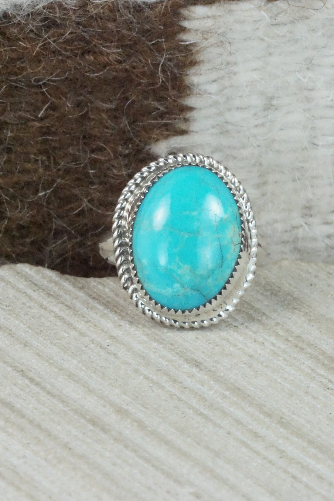 Turquoise & Sterling Silver Ring - Donavan Nez - Size 10
