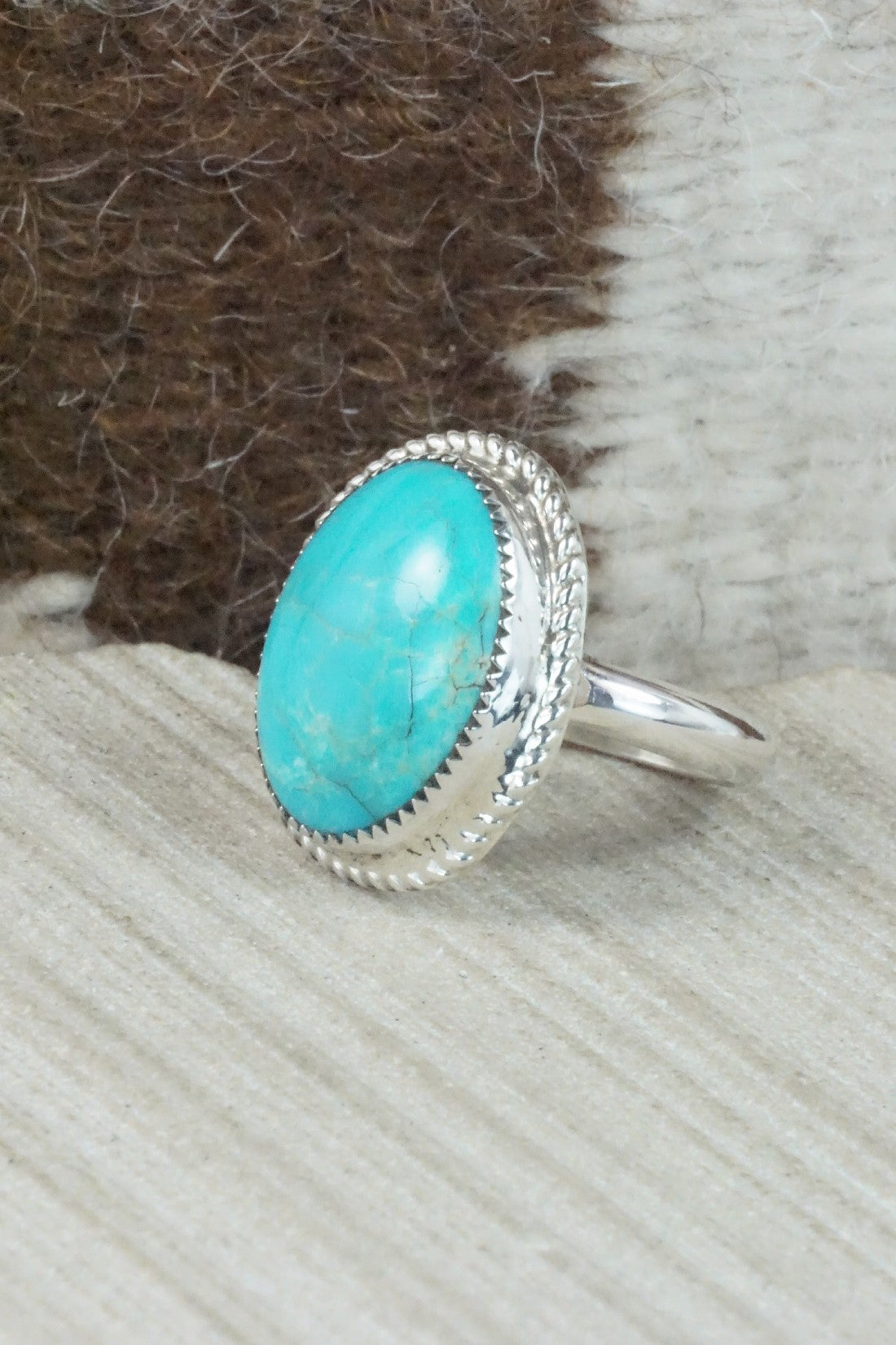 Turquoise & Sterling Silver Ring - Donavan Nez - Size 10