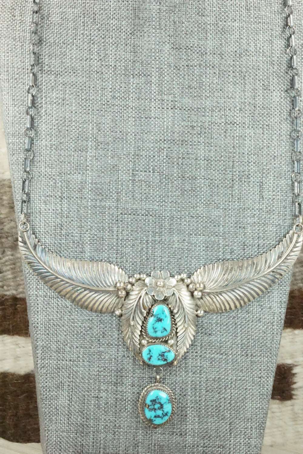 Turquoise & Sterling Silver Necklace - Navajo
