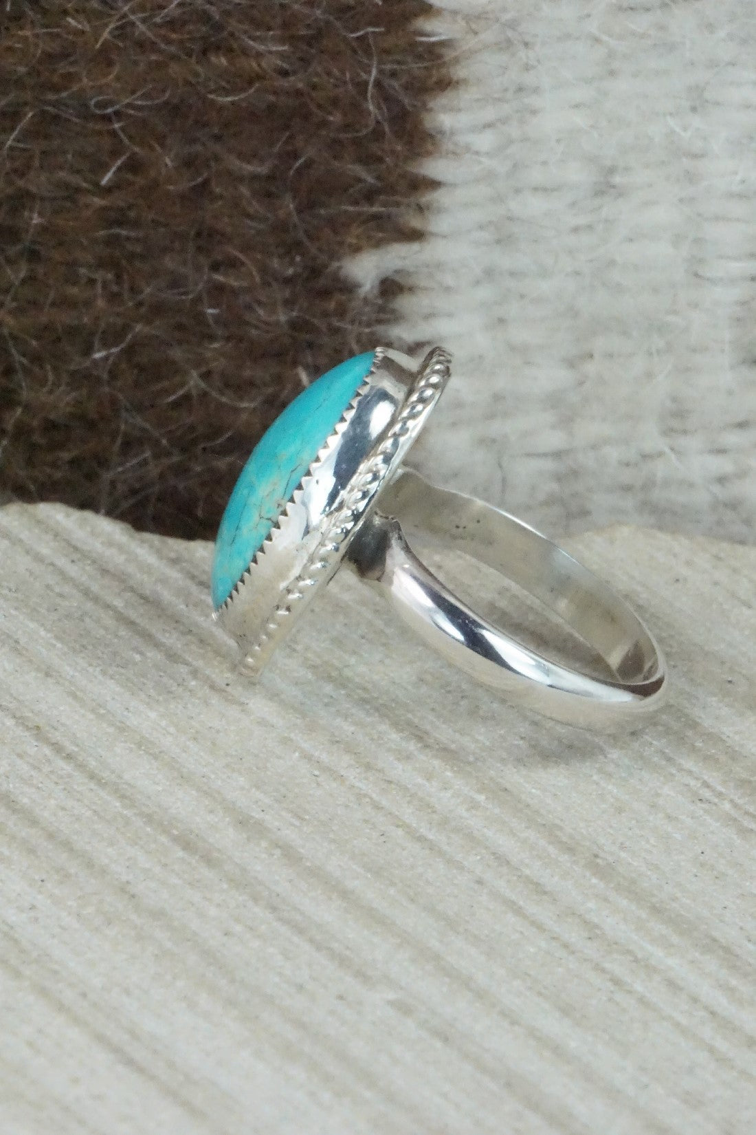 Turquoise & Sterling Silver Ring - Donavan Nez - Size 10