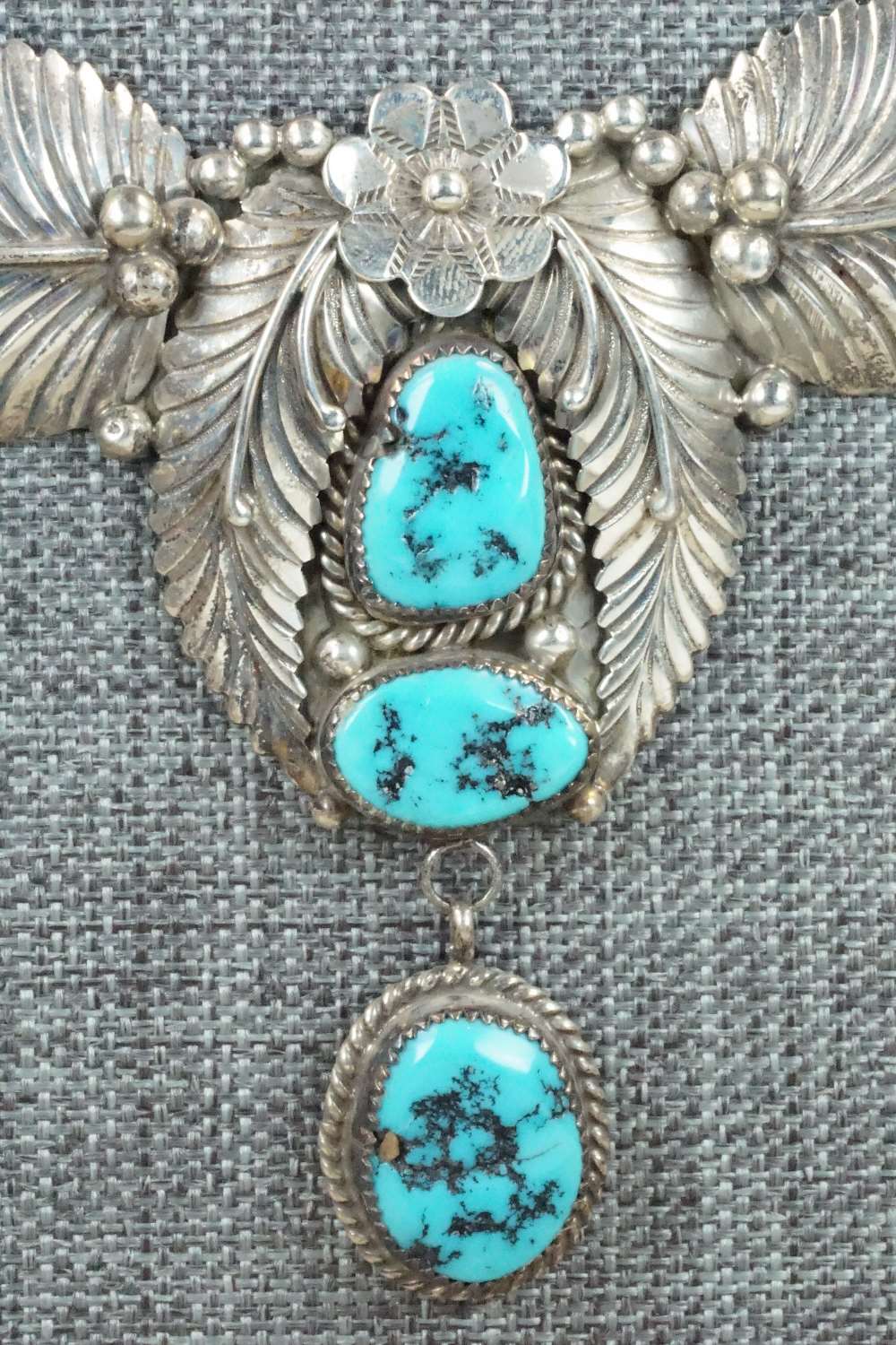 Turquoise & Sterling Silver Necklace - Navajo