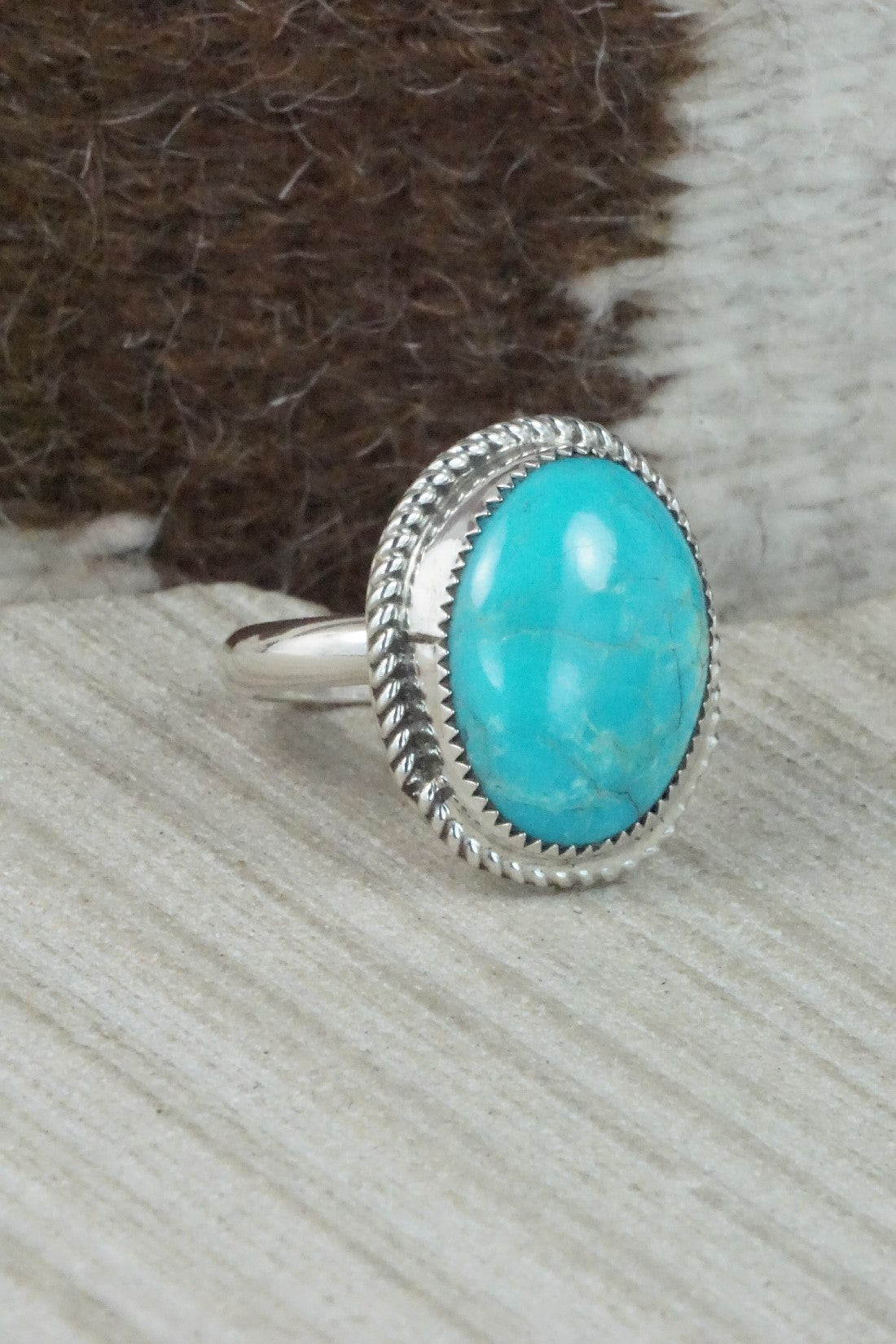 Turquoise & Sterling Silver Ring - Donavan Nez - Size 10