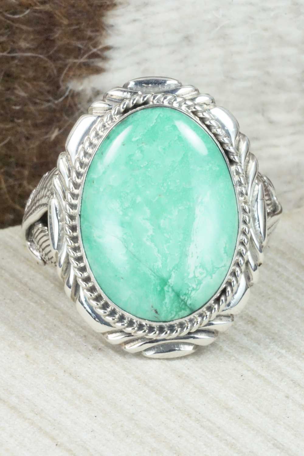 Turquoise and Sterling Silver Ring - Tommy Moore - Size 12.5