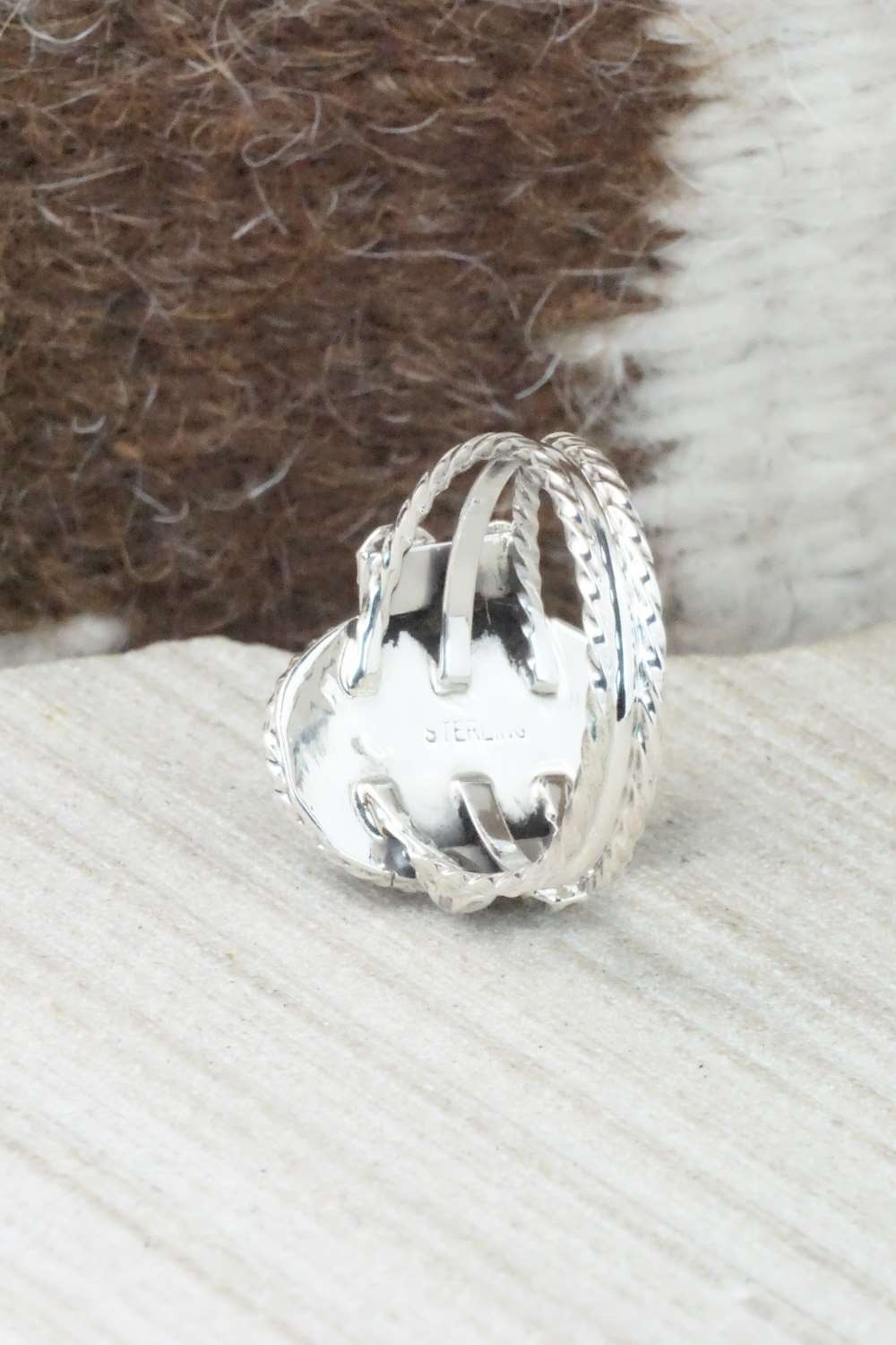 Turquoise & Sterling Silver Ring - Samuel Yellowhair - Size 8.5
