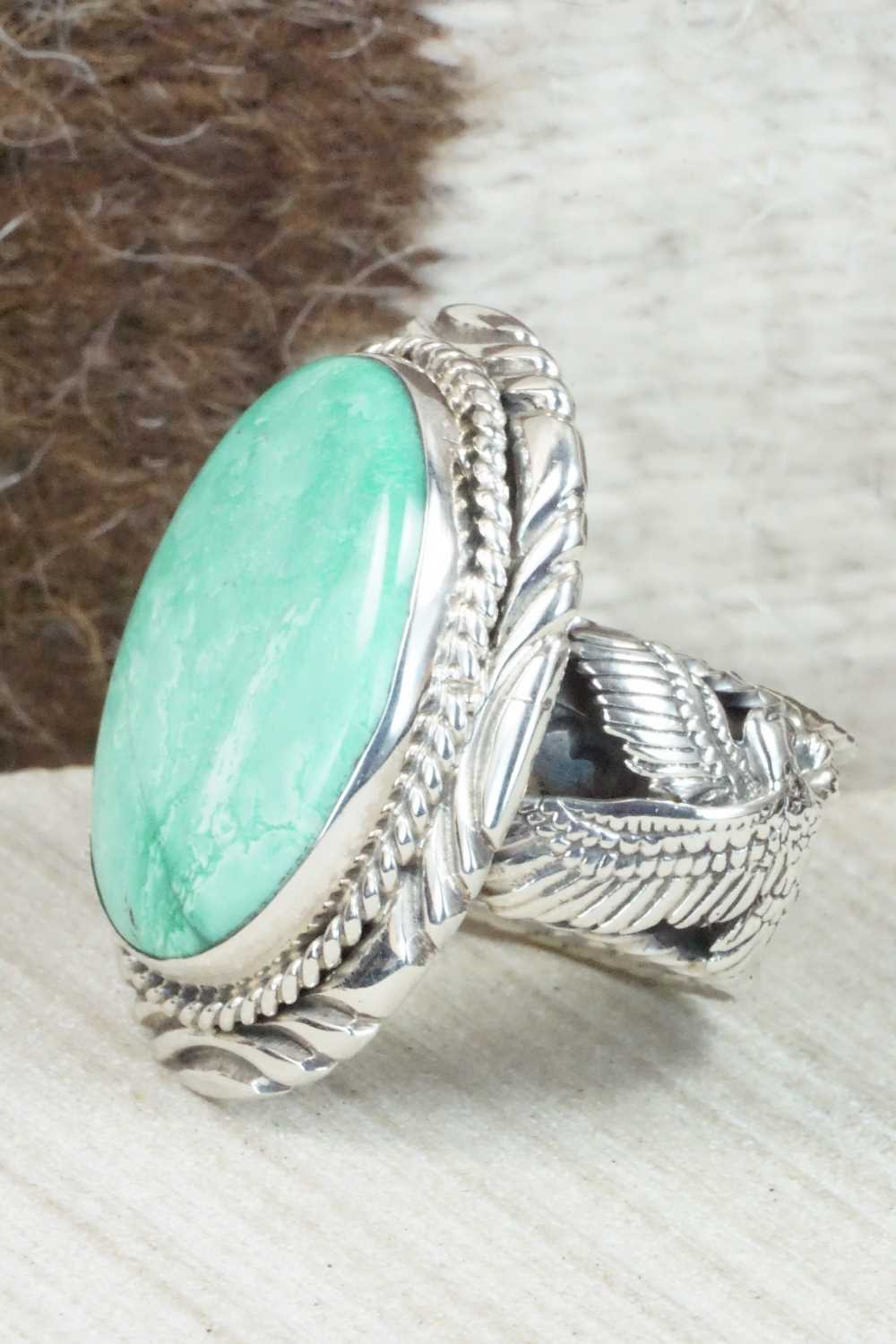 Turquoise and Sterling Silver Ring - Tommy Moore - Size 12.5