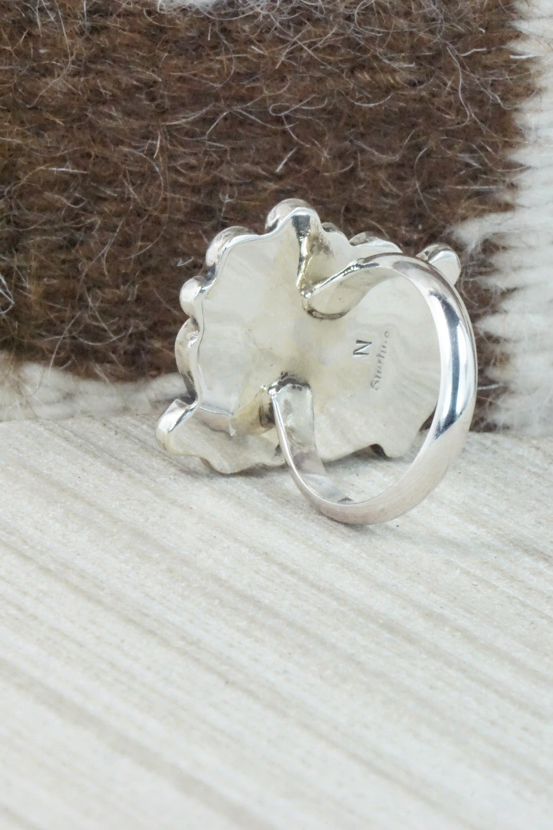 Turquoise & Sterling Silver Ring - Donavan Nez - Size 8.75