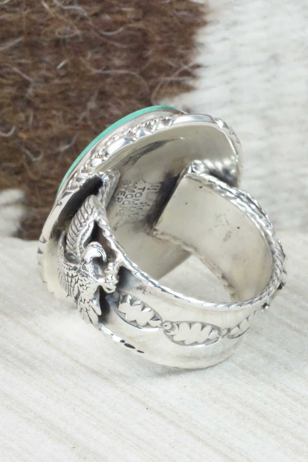 Turquoise and Sterling Silver Ring - Tommy Moore - Size 12.5