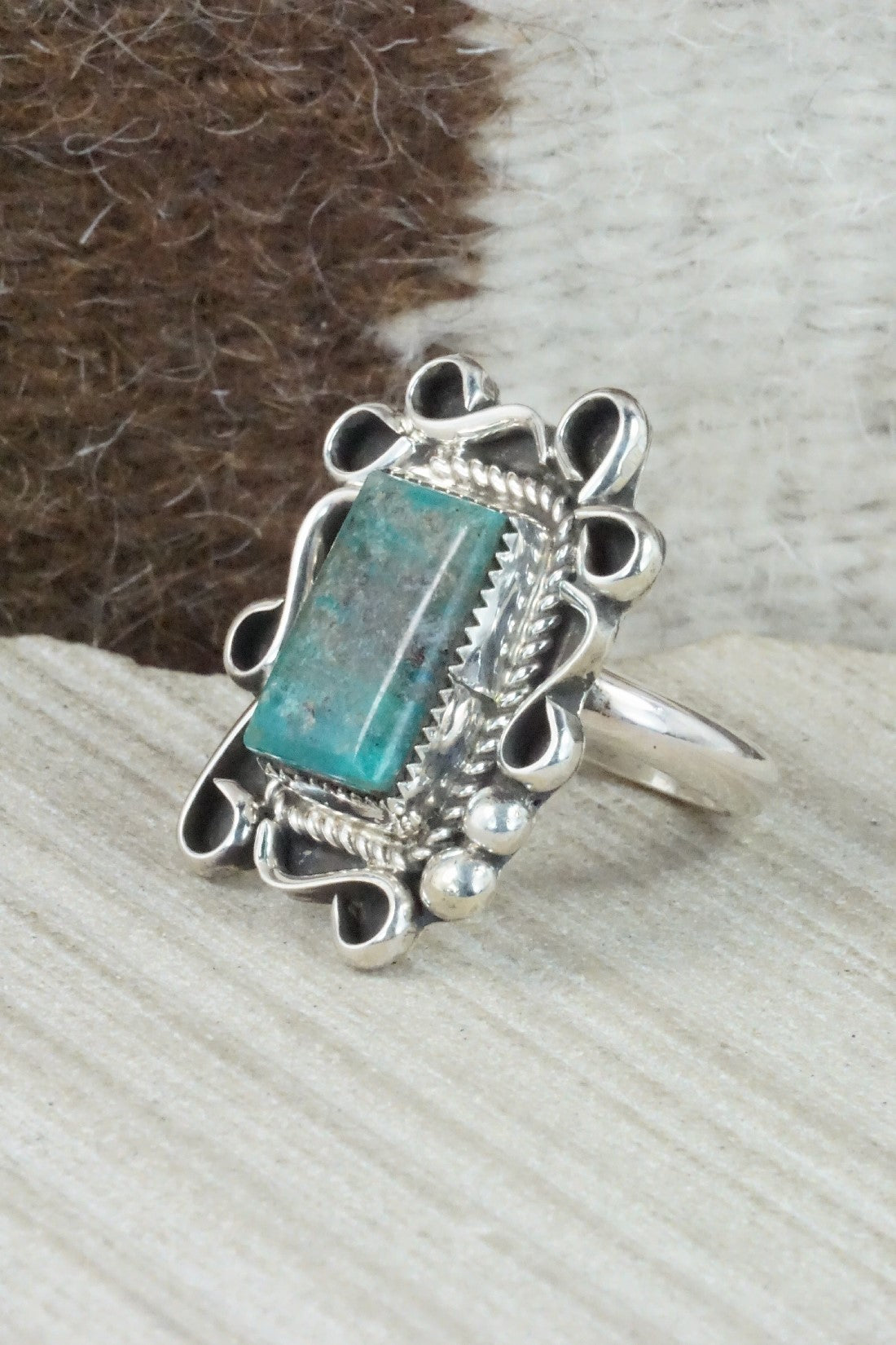 Turquoise & Sterling Silver Ring - Donavan Nez - Size 9
