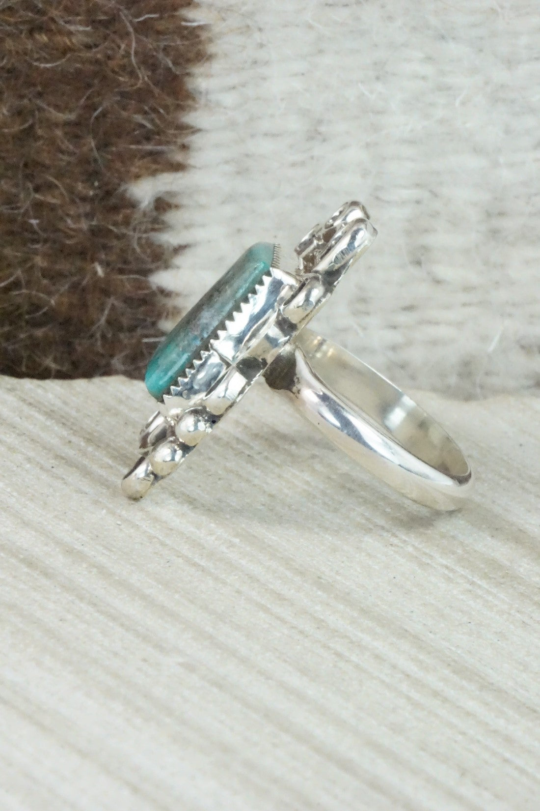 Turquoise & Sterling Silver Ring - Donavan Nez - Size 9