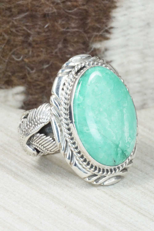 Turquoise and Sterling Silver Ring - Tommy Moore - Size 12.5