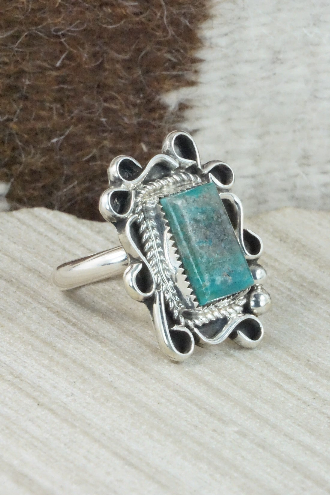 Turquoise & Sterling Silver Ring - Donavan Nez - Size 9