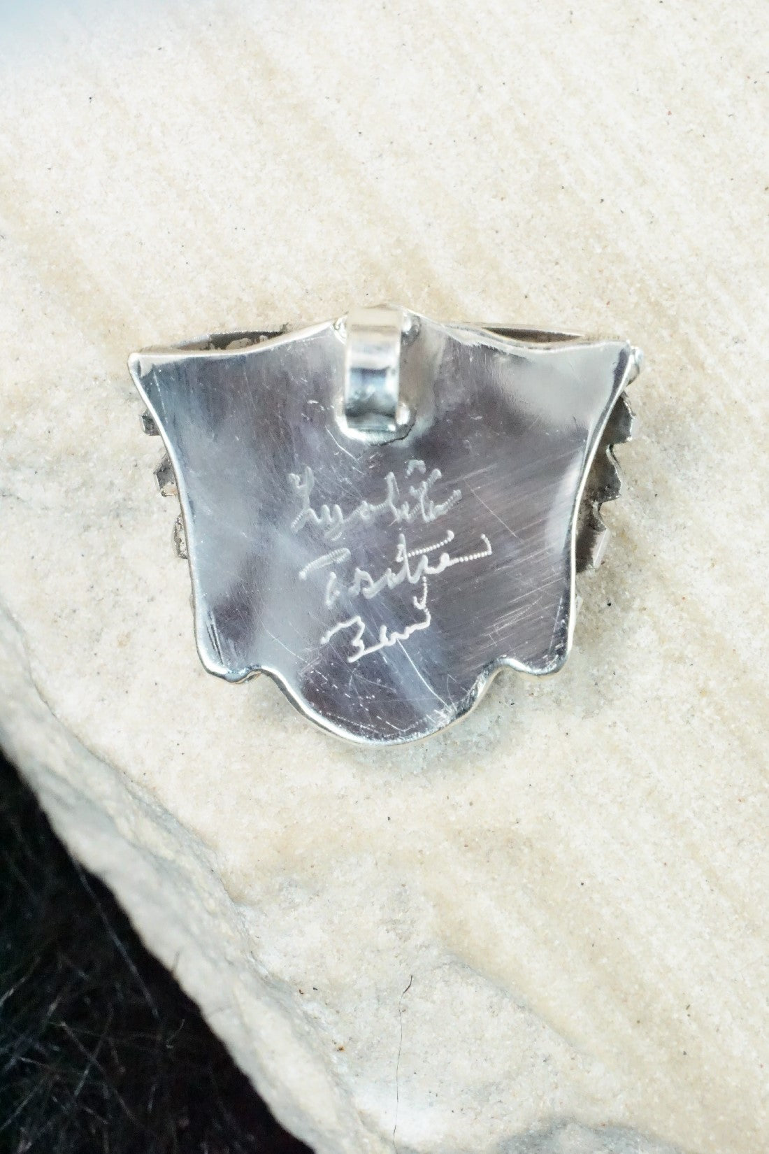 Turquoise & Sterling Silver Pendant - Lyolita Tsattie
