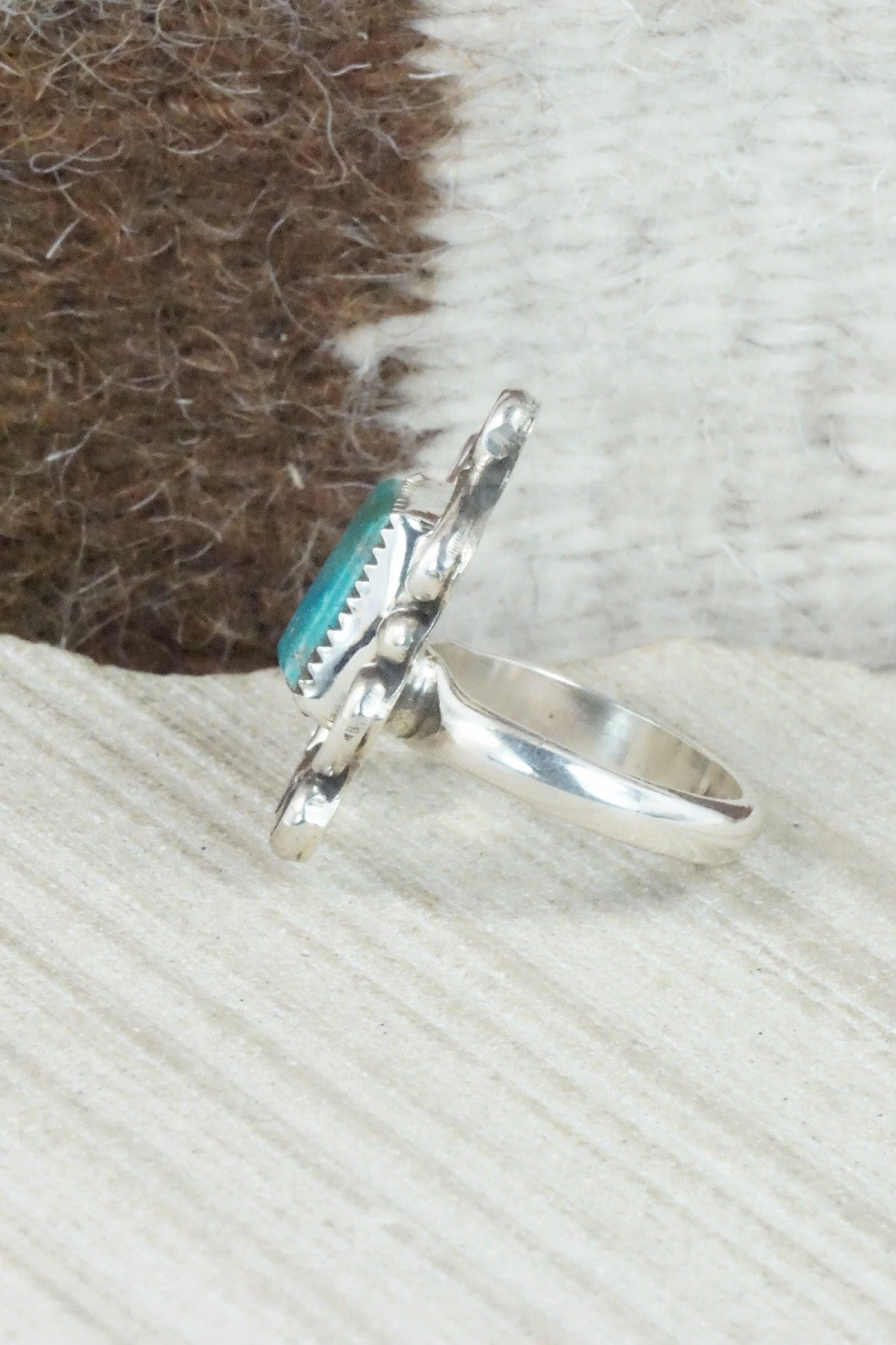 Turquoise & Sterling Silver Ring - Donavan Nez - Size 8.25